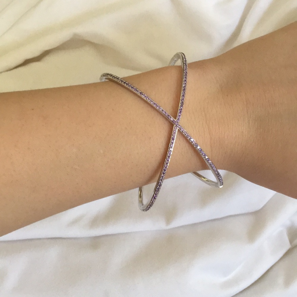 Purple Diamond Silver Bracelet